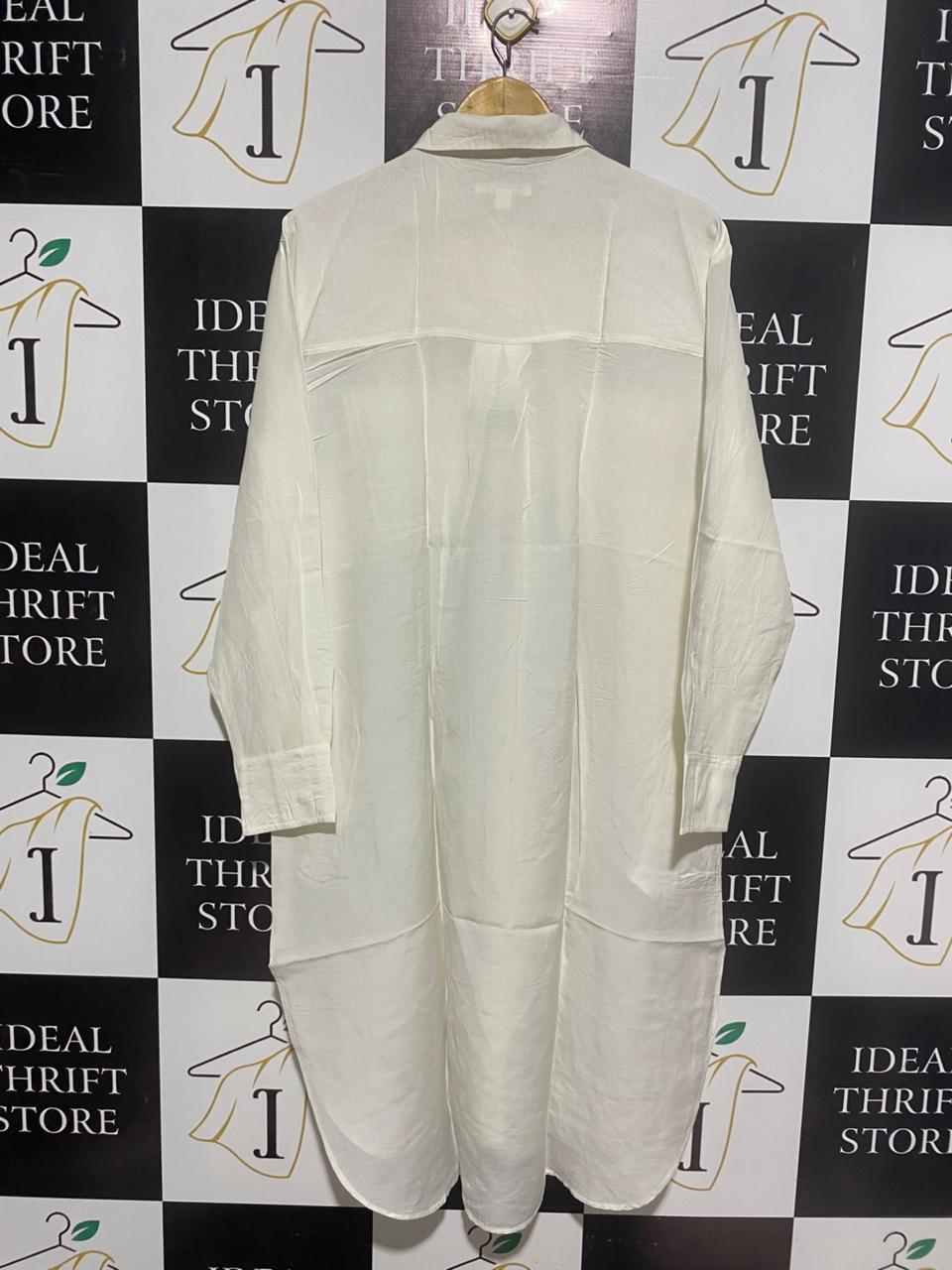 TRENERY |XL| BUST 23| WHITE OVERSIZED SHIRT DRESS