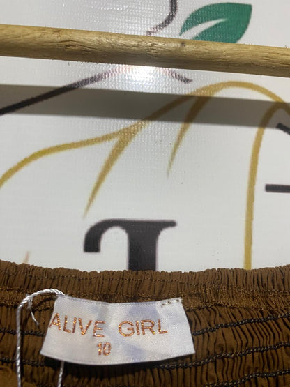 ALIVE GIRL |S| BUST 13|C2|LONG-SLEEVED SMOCKED CROP TOP