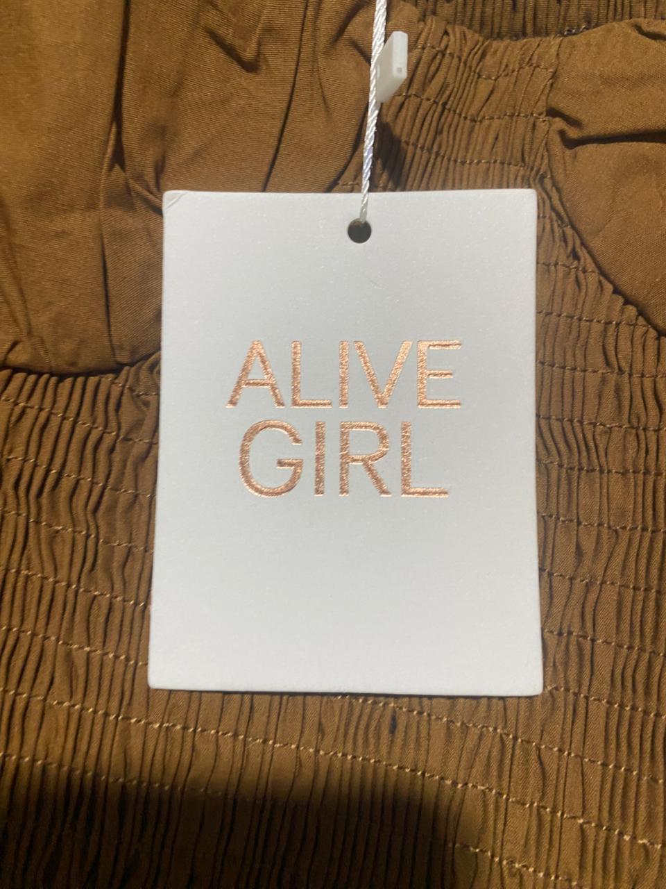ALIVE GIRL |S| BUST 13|C2|LONG-SLEEVED SMOCKED CROP TOP
