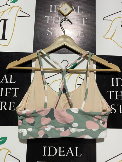 ROCK WEAR |M| BUST 14| SAGE GREEN ABSTRACT FLORAL PRINT SPORTS BRA