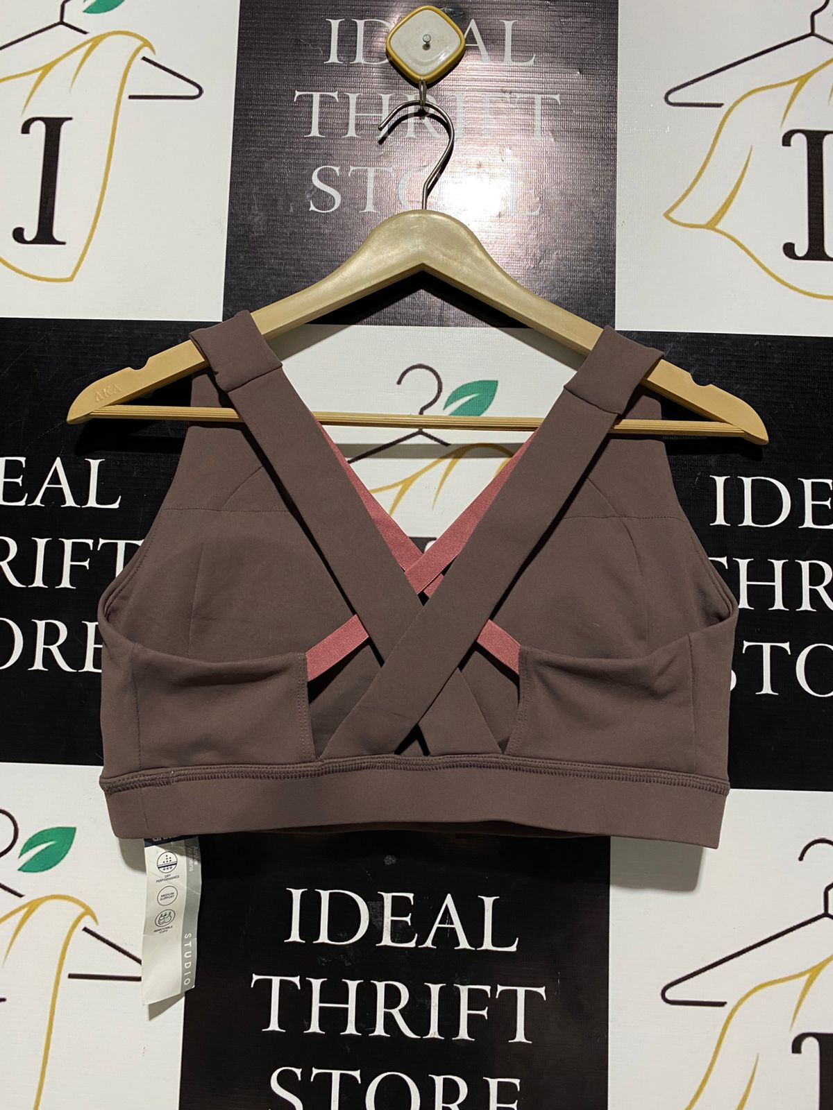 ANKO |L| BUST 14| MAUVE DUSTY ROSE CROSS-BACK SPORTS BRA