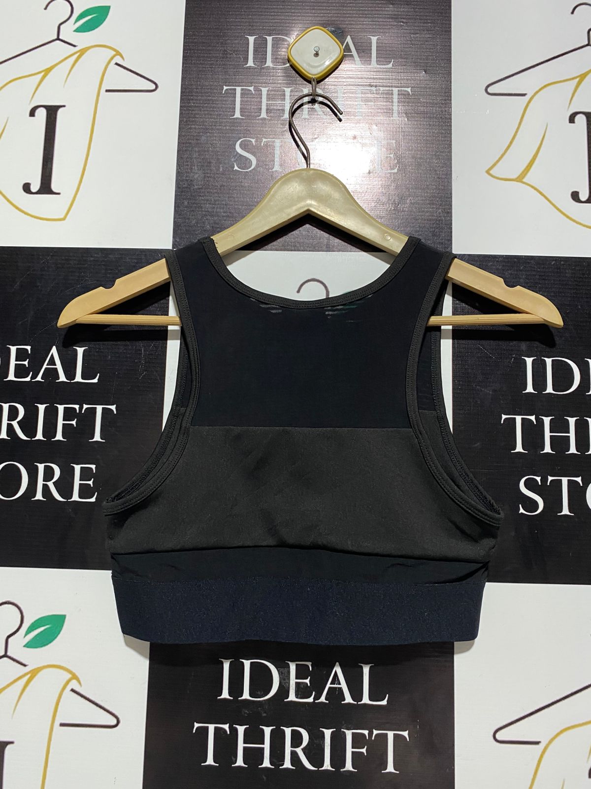 HENLEYS |S| BUST 13| HENLEYS SPORTSWEAR BLACK RACERBACK CROP TOP