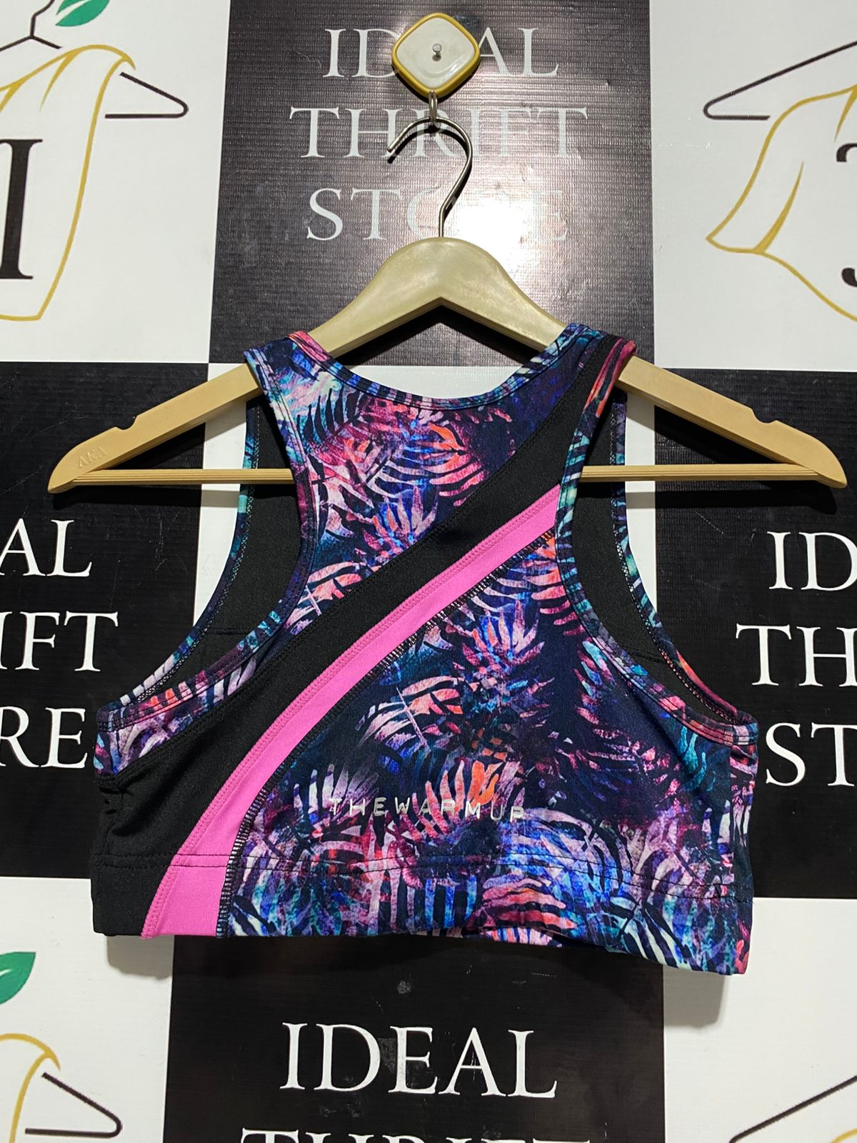 JESSICA SIMPSON |M| BUST 14|B10| TROPICAL PALM PRINT SPORTS BRA