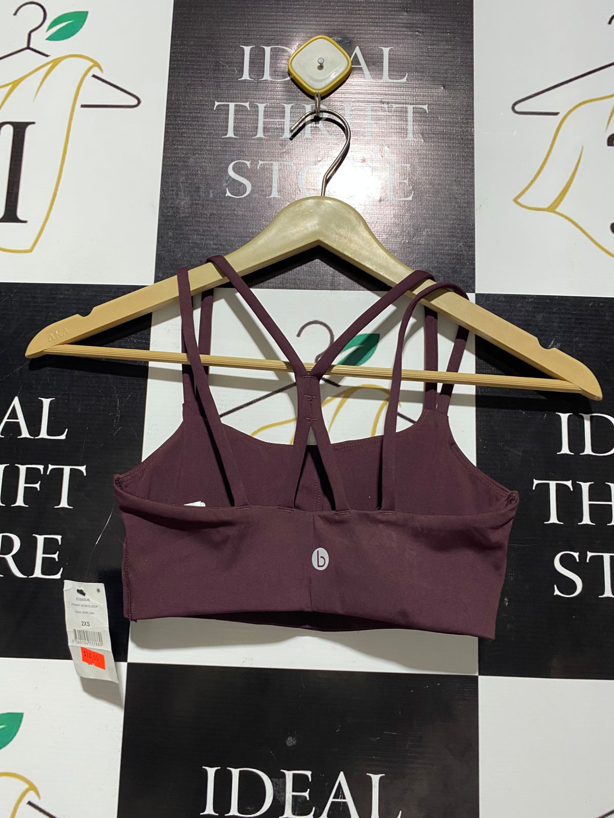 COTTON ON |XS| BUST 12| BURGUNDY STRAPPY BACK SPORTS BRA