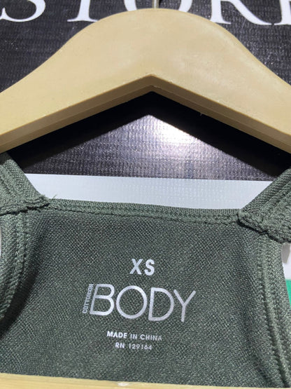COTTON ON |XS| BUST 12| OLIVE GREEN SEAMLESS HIGH-NECK SPORTS BRA