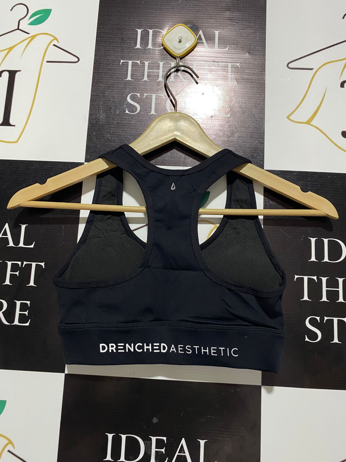 DRENCHED |XS| BUST 12| PERFORMANCE BLACK RACERBACK SPORTS BRA