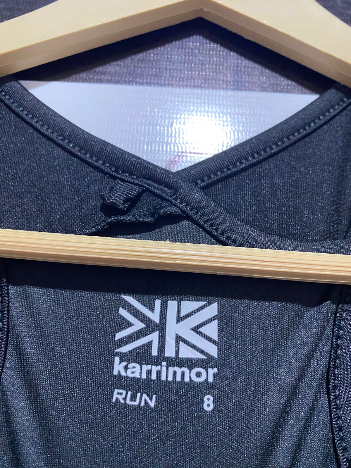 KARRIMOR RUN |L| BUST 14| BLACK & PINK RUN SPORTS BRA - CROSS-BACK PERFORMANCE TOP
