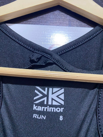 KARRIMOR RUN |L| BUST 14| BLACK & PINK RUN SPORTS BRA - CROSS-BACK PERFORMANCE TOP