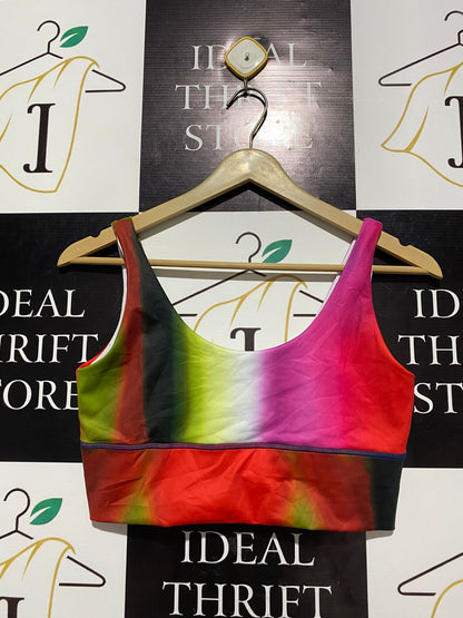 SALT GUPSY |M| BUST 15|B23|VIBRANT MULTICOLOR ABSTRACT SPORTS BRA