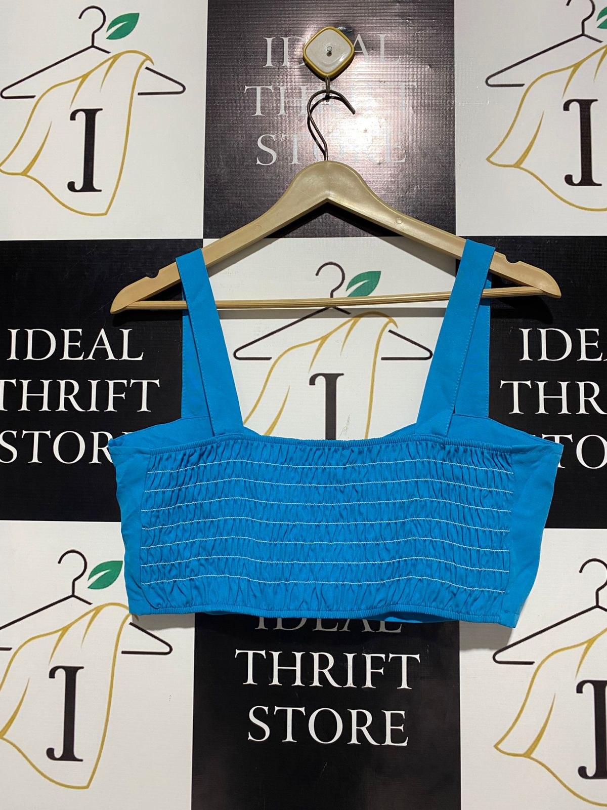 BOOHOO |XL| BUST 18| BRIGHT BLUE BUSTIER SPORTS CROP - SWEETHEART NECKLINE