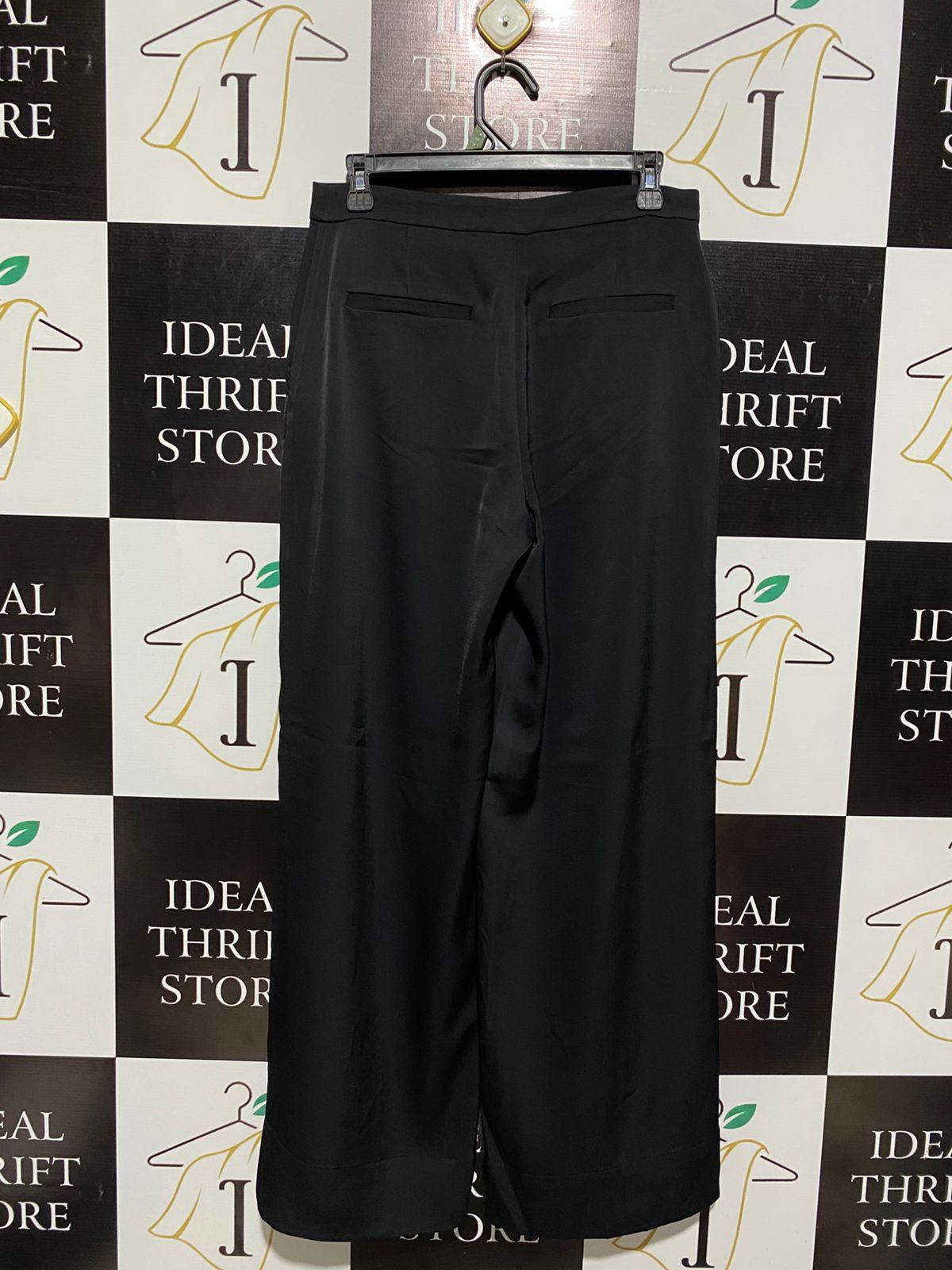 H&M |L| WAIST 30| CLASSIC BLACK WIDE-LEG TROUSERS