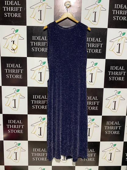 MARIETTA |L| BUST 18| ELEGANT NAVY BLUE SHIMMER MAXI DRESS