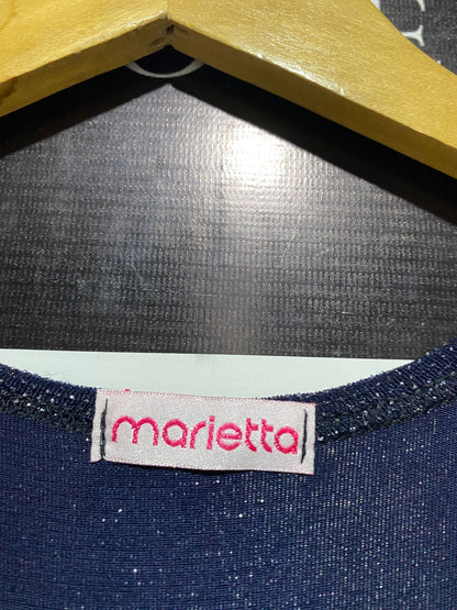 MARIETTA |L| BUST 18| ELEGANT NAVY BLUE SHIMMER MAXI DRESS