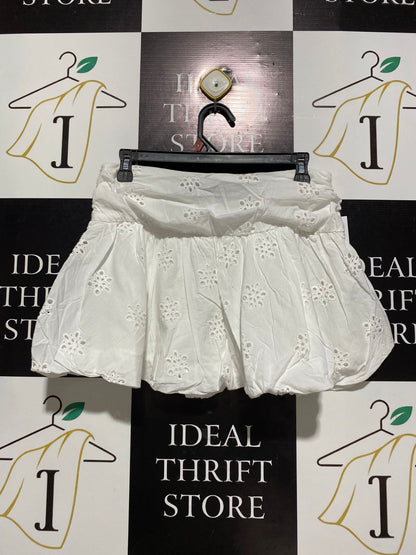 PRINCESS POLLY |M| WAIST 29| WHITE EYELET MINI SKIRT