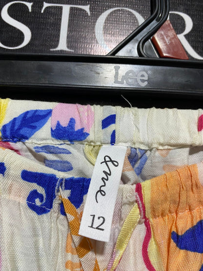 & ME |M| WAIST 28| WIDE LEG MULTICOLOR GRAPHIC TROUSERS