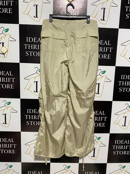 MOTEL |XL| WAIST 34| METALLIC CHAMPAGNE WIDE-LEG TRACK PANTS