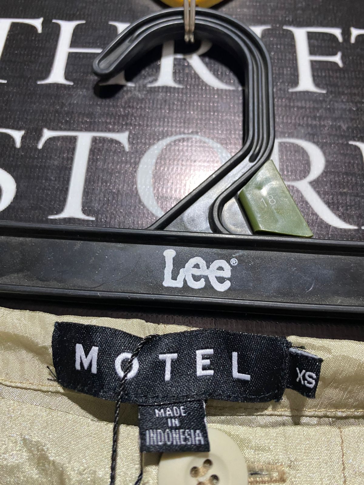 MOTEL |XL| WAIST 34| METALLIC CHAMPAGNE WIDE-LEG TRACK PANTS