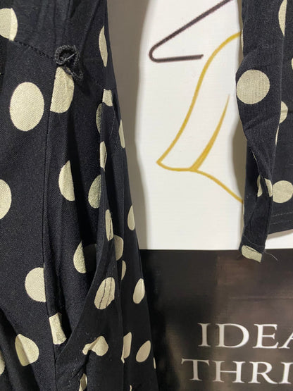 POLKA DOT HANKY HEM MIDI DRESS |M| BUST 18|