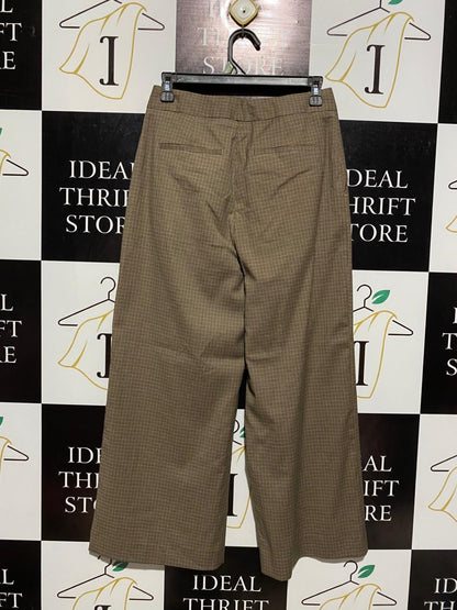 OXFORD |M| WAIST 28|B14| TEXTURED BROWN WIDE-LEG TROUSERS