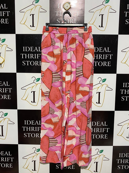 LILY LOVES |M| WAIST 28| VIBRANT ABSTRACT GEOMETRIC PRINT WIDE-LEG PANTS