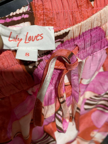 LILY LOVES |M| WAIST 28| VIBRANT ABSTRACT GEOMETRIC PRINT WIDE-LEG PANTS