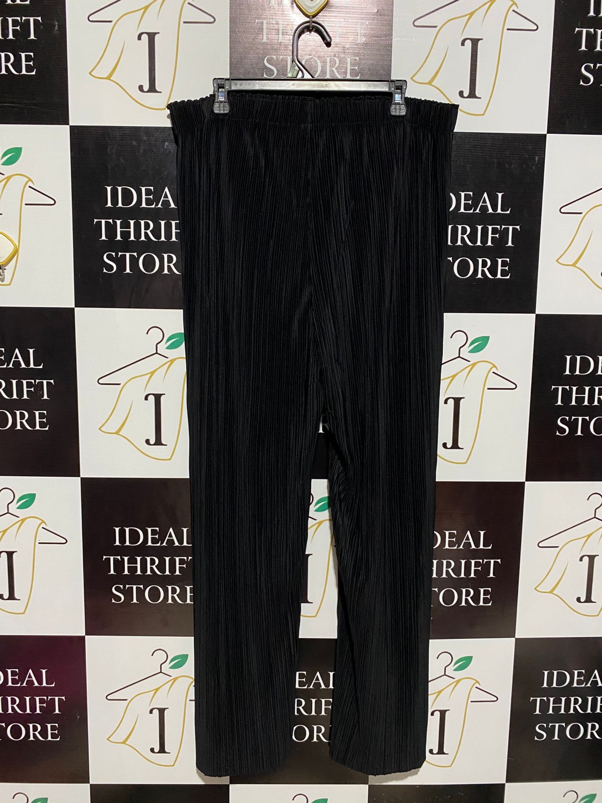 ANKO |XXL| WAIST 36| CHIC BLACK PLISSÉ PLEATED WIDE-LEG PANTS