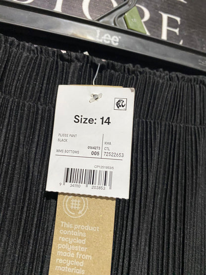 ANKO |XXL| WAIST 36| CHIC BLACK PLISSÉ PLEATED WIDE-LEG PANTS