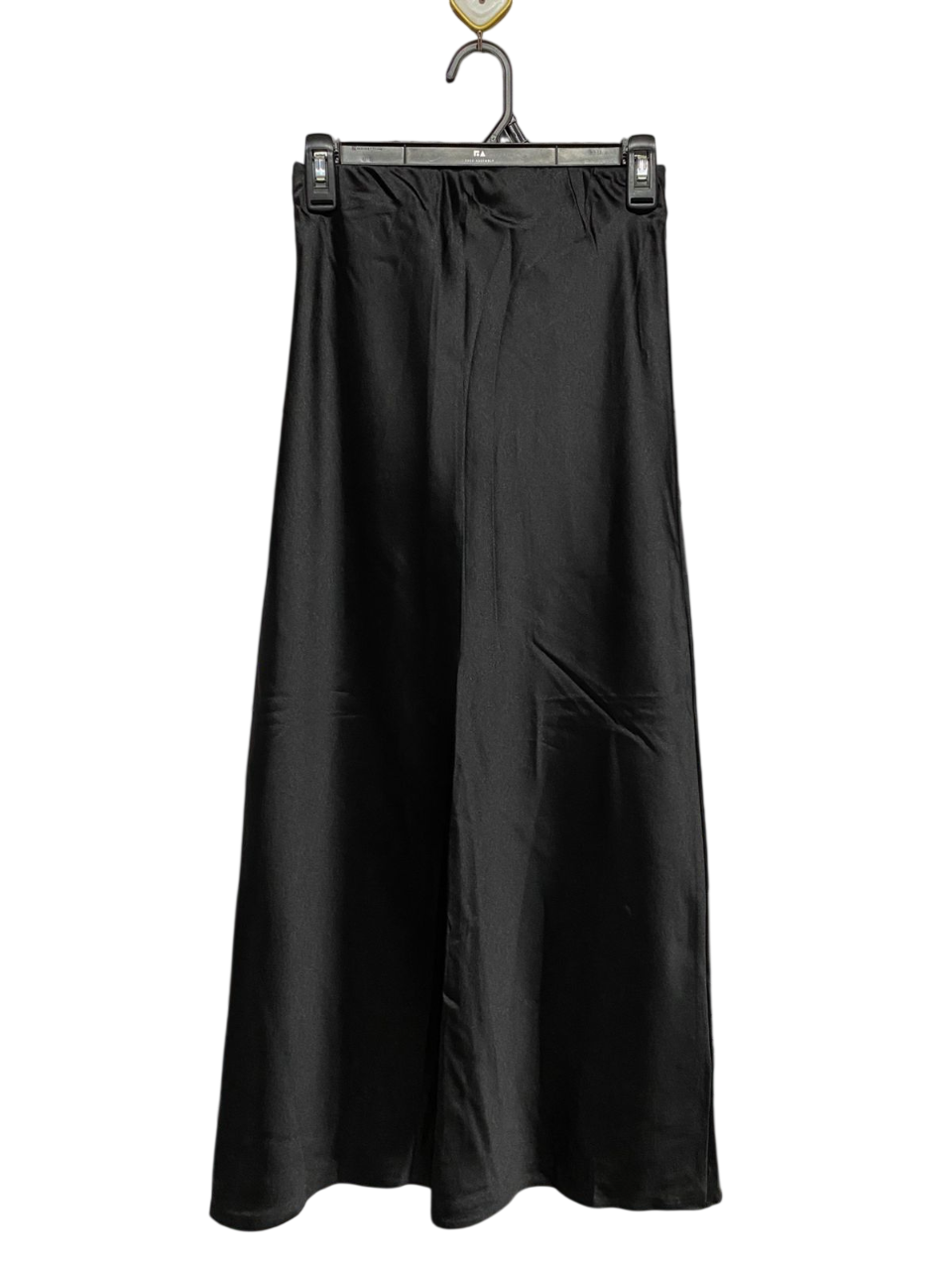 NEW LOOK |S| WAIST 24|B10| BLACK SATIN MIDI SKIRT