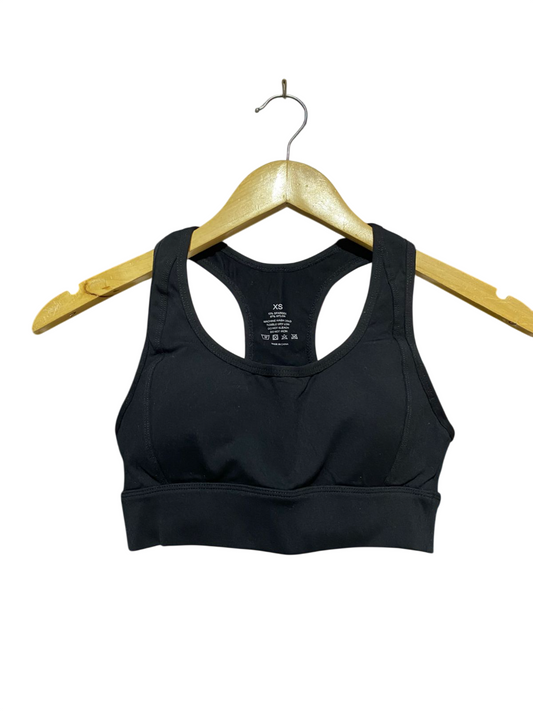 |XS | BUST 12| BLACK RACERBACK SPORTS BRA