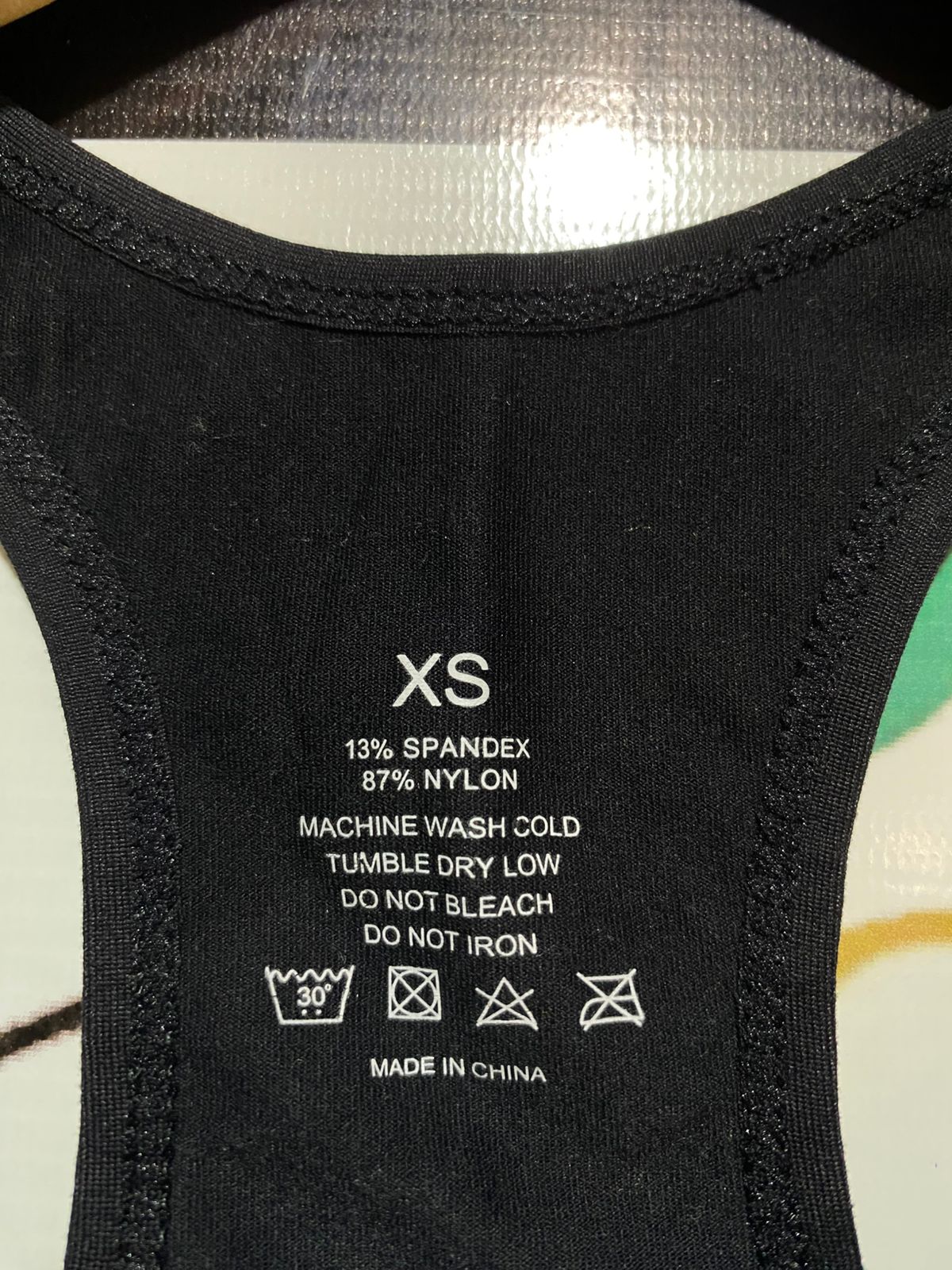 |XS | BUST 12| BLACK RACERBACK SPORTS BRA