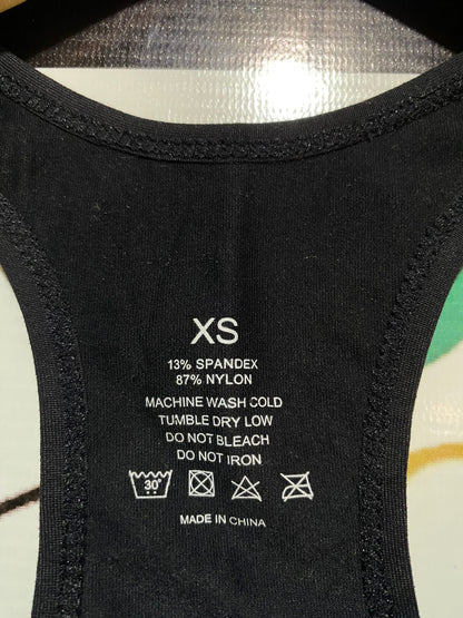 |XS | BUST 12| BLACK RACERBACK SPORTS BRA