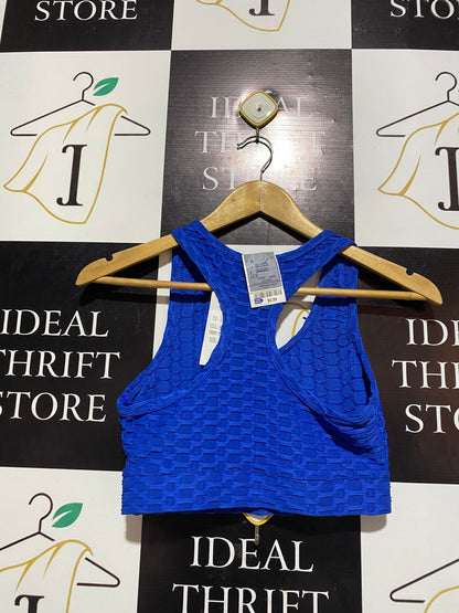 A.Q SPORT |M| BUST 14| BLUE HONEYCOMB TEXTURED SPORTS BRA