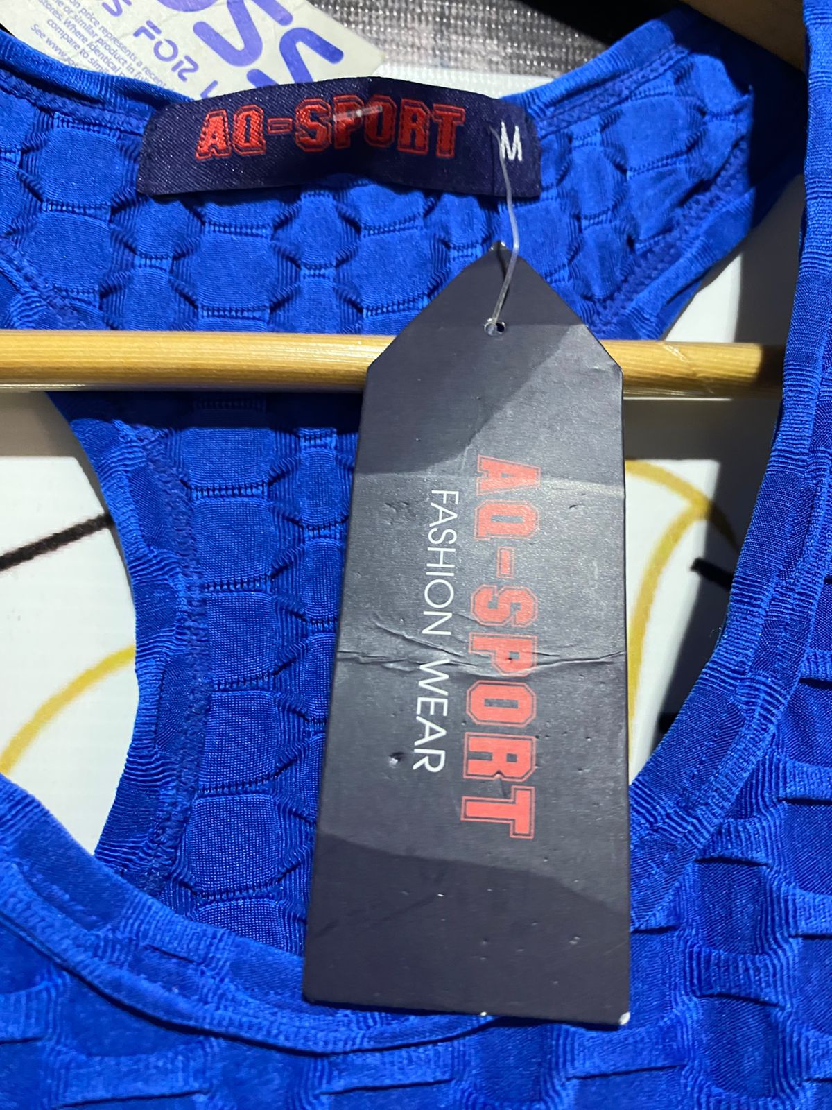 A.Q SPORT |M| BUST 14| BLUE HONEYCOMB TEXTURED SPORTS BRA