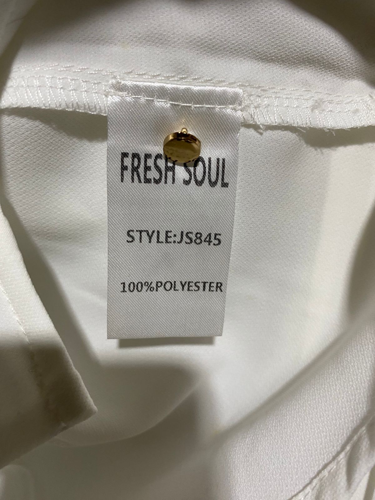 FRESH SOUL |S| BUST 19| WHITE LONG SLEEVE PLEATED BLOUSE