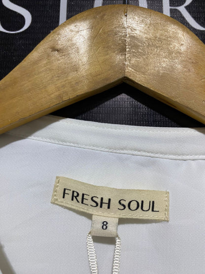 FRESH SOUL |S| BUST 19| WHITE LONG SLEEVE PLEATED BLOUSE