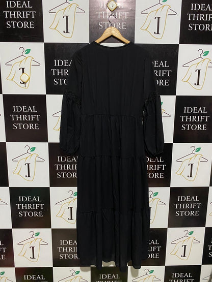 NEW LION |L| BUST 18| C5| BLACK LONG SLEEVE BOHO MAXI DRESS