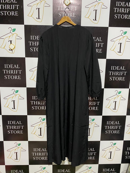 ZANZED |M| BUST 23| BLACK BUTTON-FRONT MAXI DRESS