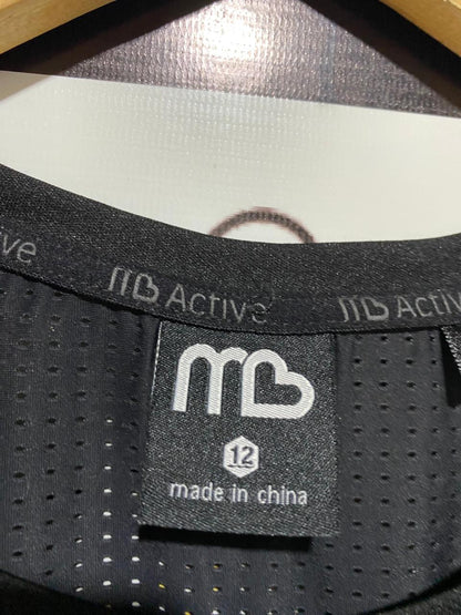 MD ACTIVE |M| BUST 20| B12| MICHELLE BRIDGES BLACK TRAINING TOP