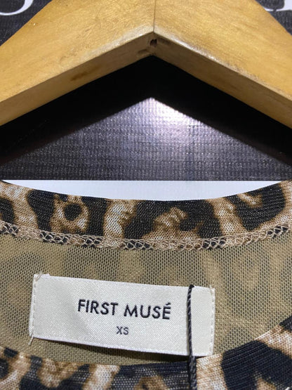FIRST MUSE |XS| BUST 11| LEOPARD PRINT RUCHED MINI DRESS