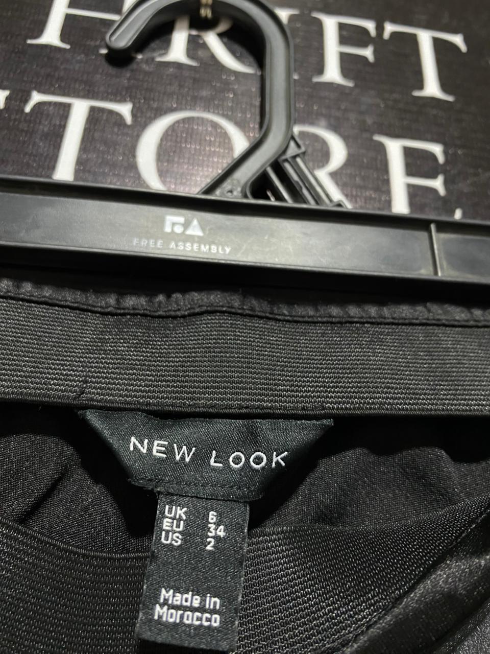NEW LOOK |S| WAIST 24|B10| BLACK SATIN MIDI SKIRT