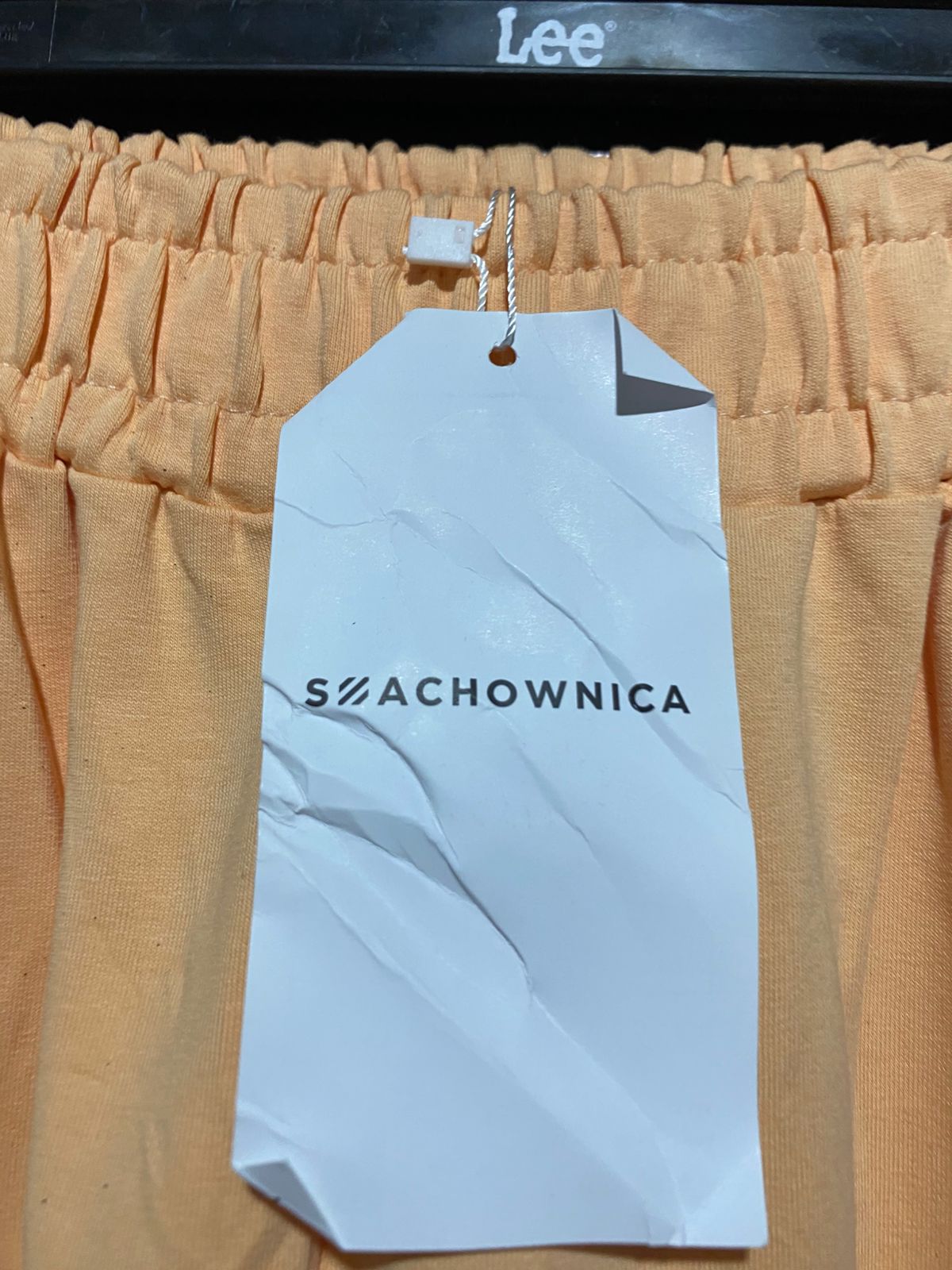 SZACHOWNICA |XL| WAIST 27| PEACH TRACK PANTS WITH WHITE SIDE STRIPE