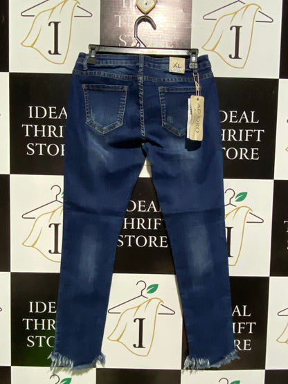 AD ORO |XL| WAIST 30| DARK WASH MID-RISE SKINNY JEANS