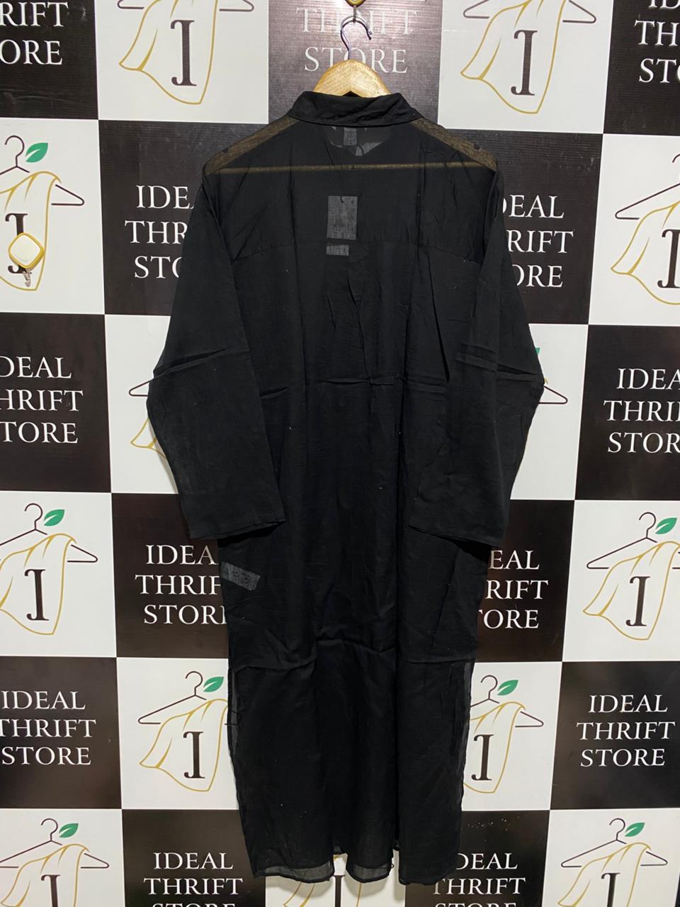 PRIMARK |M| BUST 23| SHEER BLACK BUTTON-DOWN MAXI SHIRT DRESS