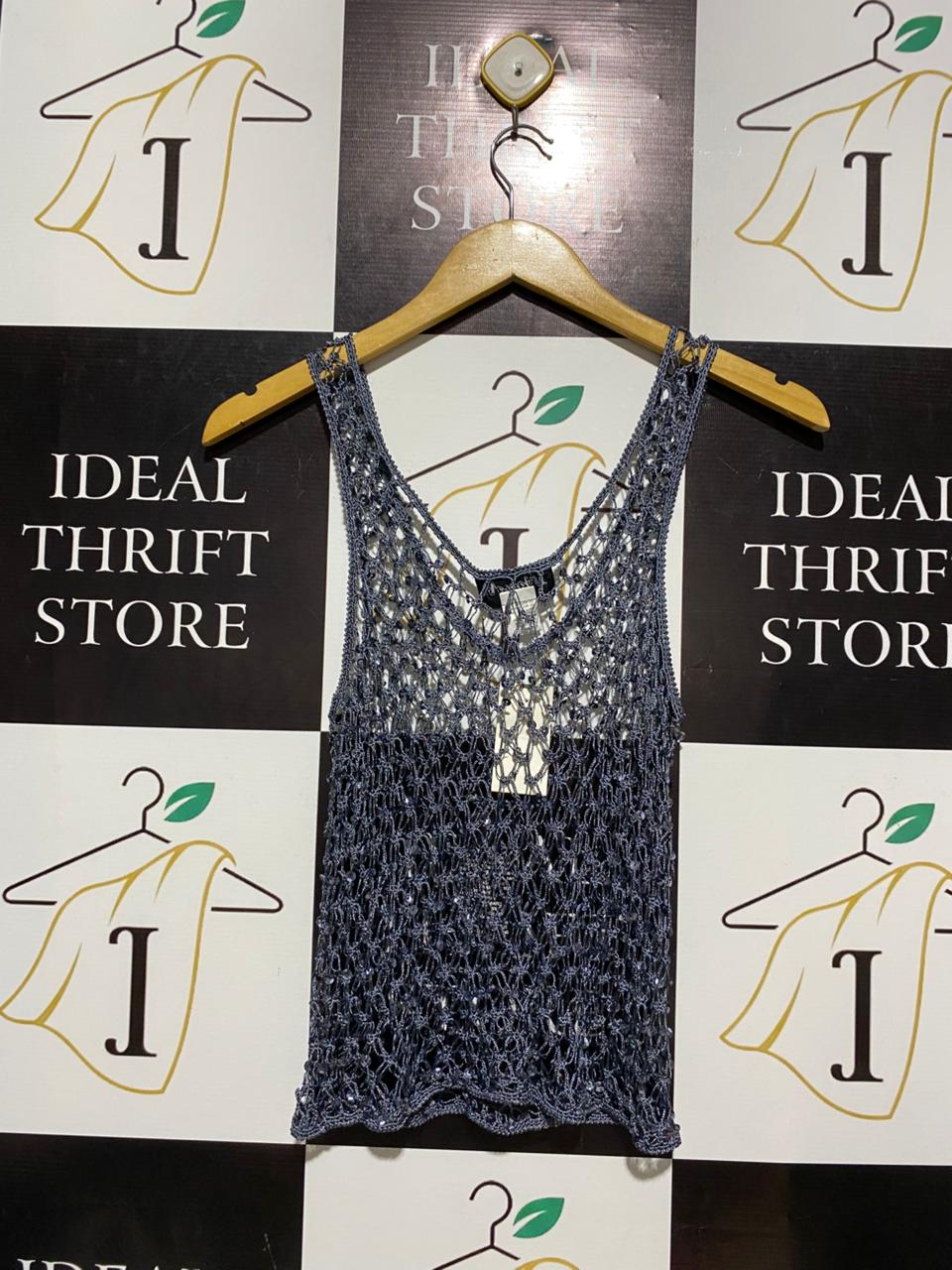 NAINAS DREAM |S| BUST 13| CROCHET KNIT MESH TANK TOP