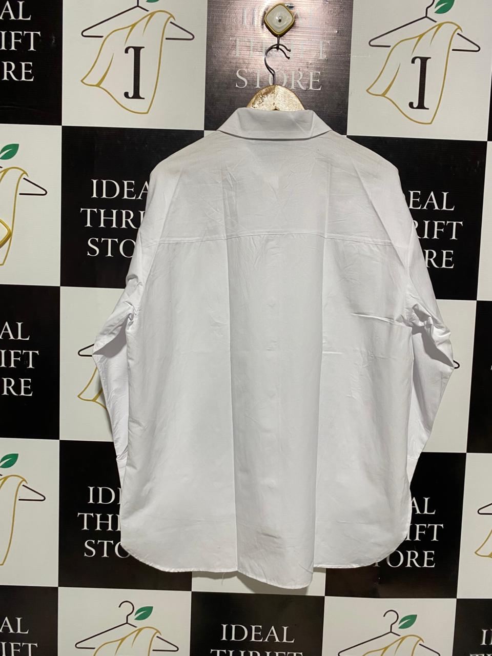 PRIMARK |L| BUST 24| OVERSIZED WHITE BUTTON-DOWN SHIRT