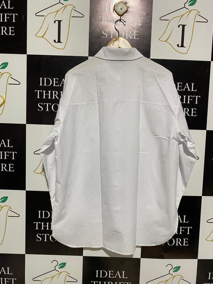 PRIMARK |L| BUST 24| OVERSIZED WHITE BUTTON-DOWN SHIRT