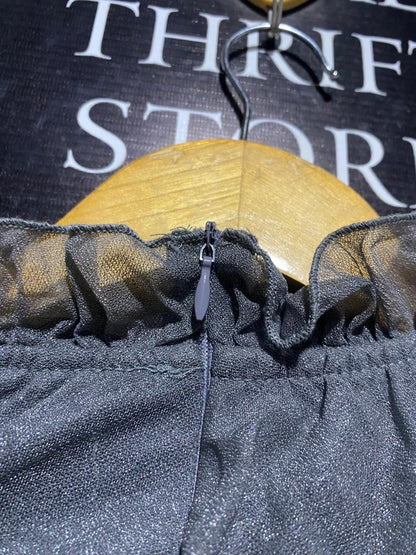 FAHHAR |M| BUST 16| VINTAGE-STYLE CHARCOAL GREY SHIMMER MAXI DRESS
