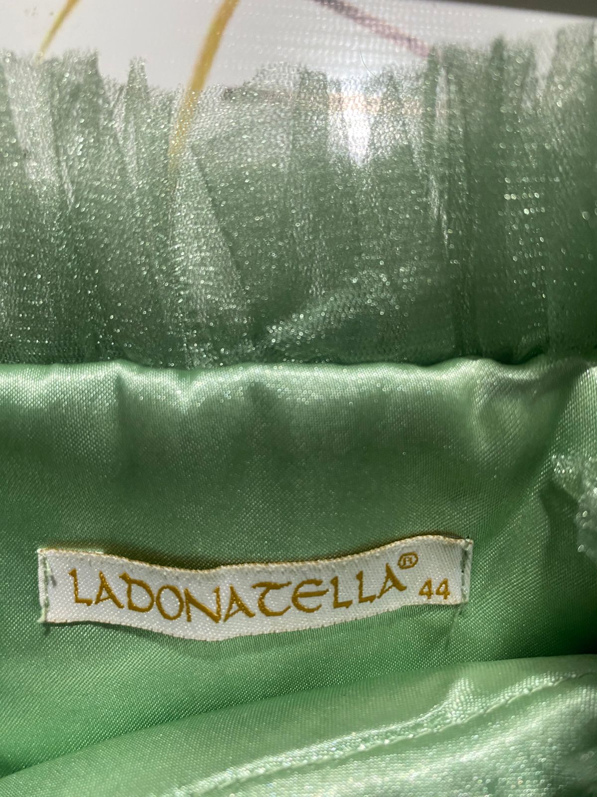 LADONA CELLA |L| BUST 18|C5| WHIMSICAL SAGE GREEN TULLE PARTY DRESS