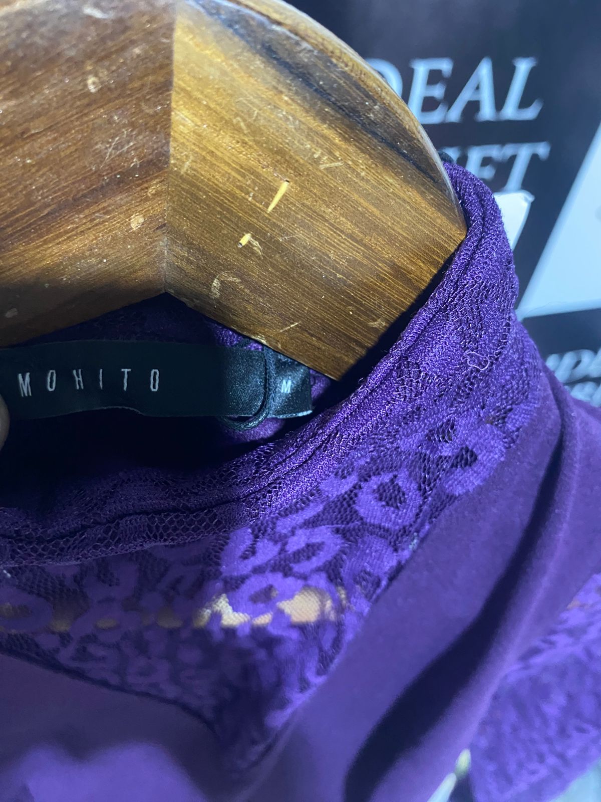 MOHITO |M| BUST 16| C6| ROYAL PURPLE LACE OVERLAY MINI DRESS