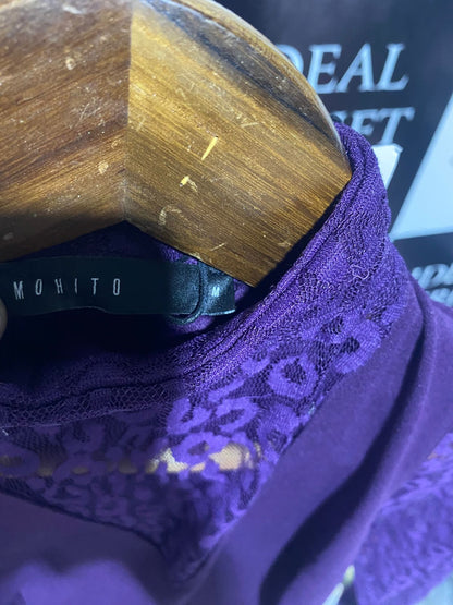 MOHITO |M| BUST 16| C6| ROYAL PURPLE LACE OVERLAY MINI DRESS